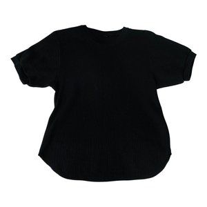 UNIQLO Waffle Knit Short Sleeve T-Shirt Sz. S | Womens Top, Crewneck, Dark Blue